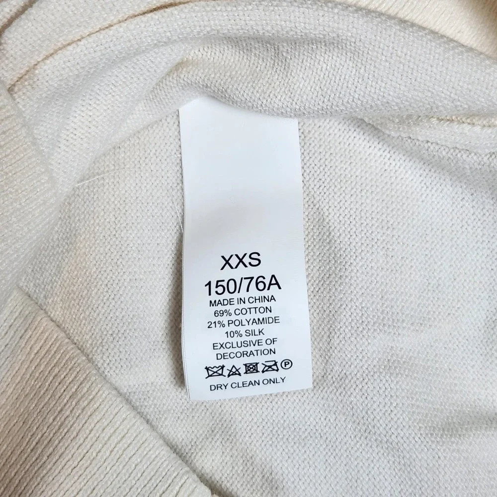 Kate Spade‎ New York Cocktail Kiss Martini Sweater Cream Red Lips XXS NWOT